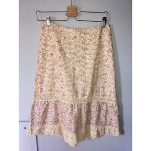 MAJE PARIS floral skirt with eyelet embroidery